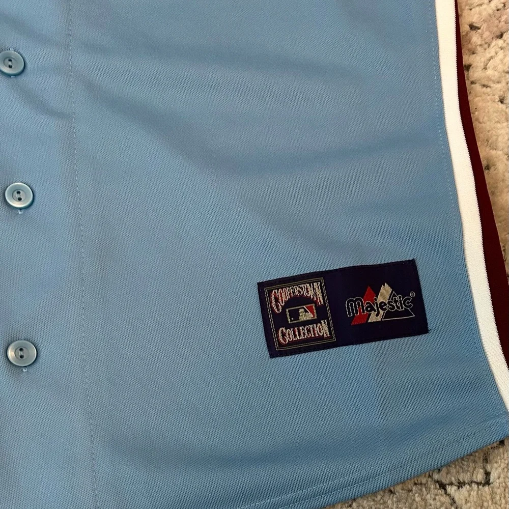 Majestic Authentic Philadelphia Phillies Venezuela Bob Abreu Jersey Men’s Sz: M - Picture 5 of 7